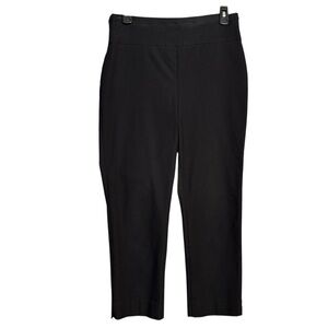 So Slimming by Chico's Black Crop/Ankle Pull On Pants Stretchy Waist Size 0.5(S)